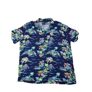 Star Wars Men's XL Grogu Baby Yoda Tropical Hawaiian Shirt Rayon Button Up